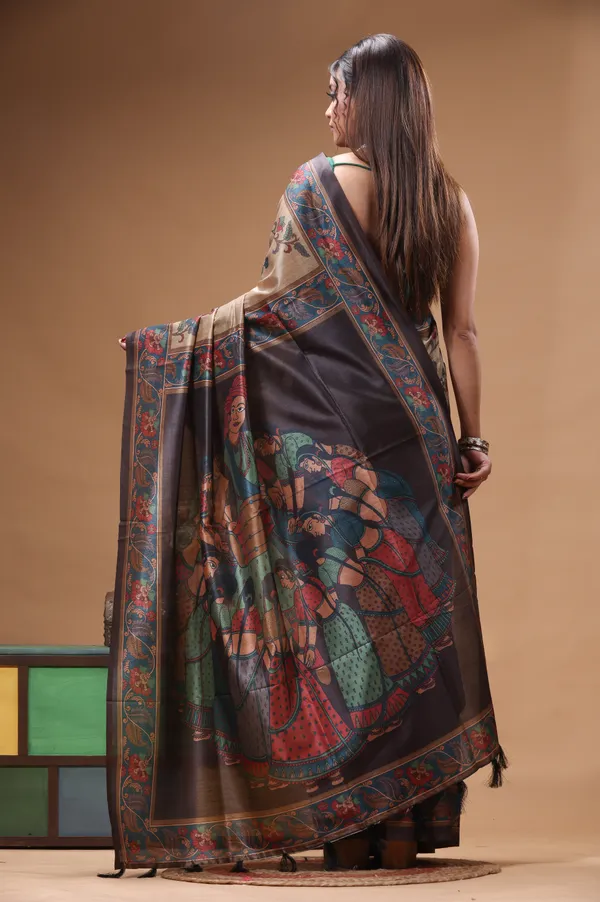 MULTICOLOUR_SEMI_-_TUSSAR_with_DIGITAL_PRINT_Saree_with_Blouse_Piece