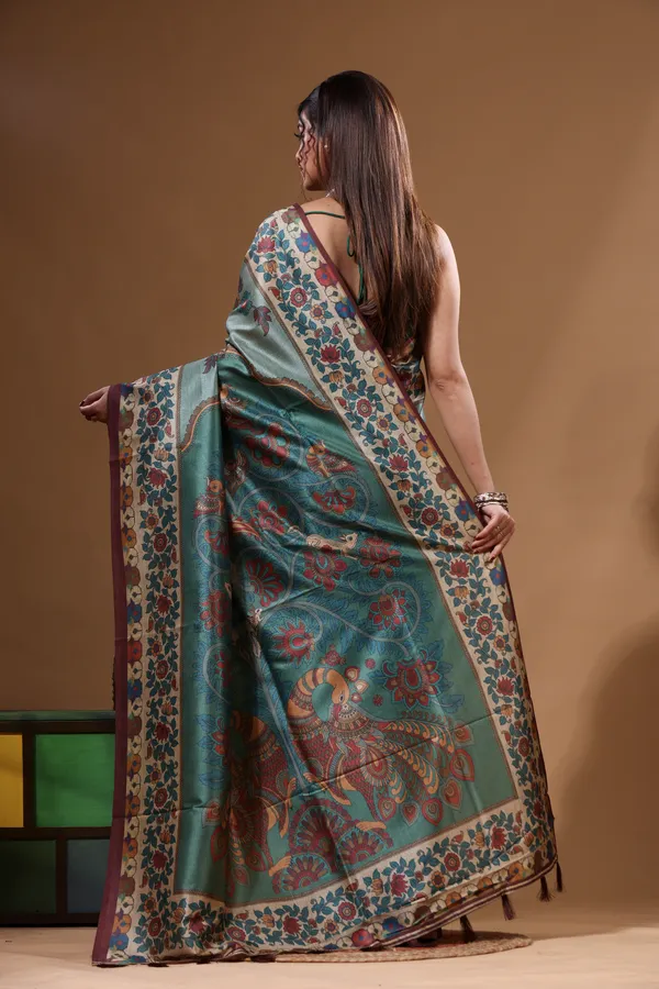 MULTICOLOUR_SEMI_-_TUSSAR_with_DIGITAL_PRINT_Saree_with_Blouse_Piece
