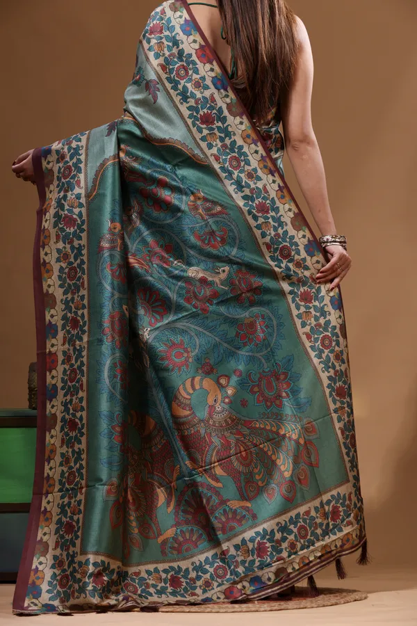MULTICOLOUR_SEMI_-_TUSSAR_with_DIGITAL_PRINT_Saree_with_Blouse_Piece