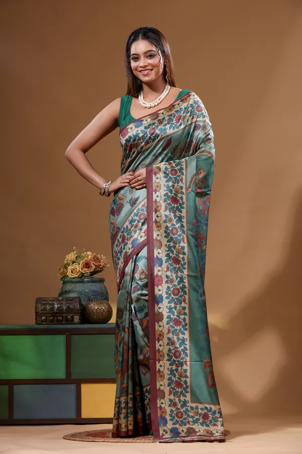 MULTICOLOUR_SEMI_-_TUSSAR_with_DIGITAL_PRINT_Saree_with_Blouse_Piece