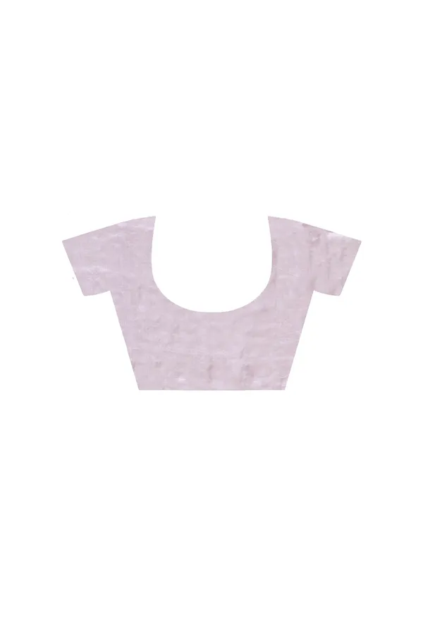 LIGHT_PURPLE_VISCOSE_ORGANZA_with__EMBROIDEERY_Saree_with_Blouse_Piece
