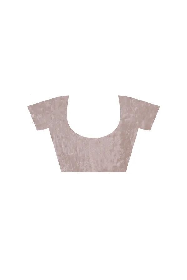 GREY_VISCOSE_ORGANZA_with__EMBROIDEERY_Saree_with_Blouse_Piece