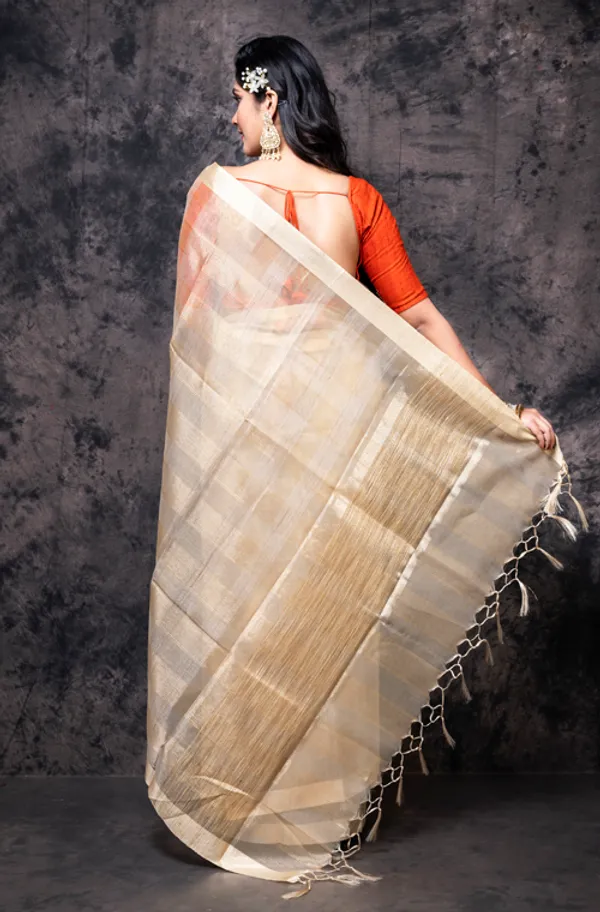 Checked_Zari_Tissue_Saree
