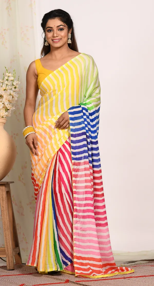 Striped_Pure_Chiffon_Saree