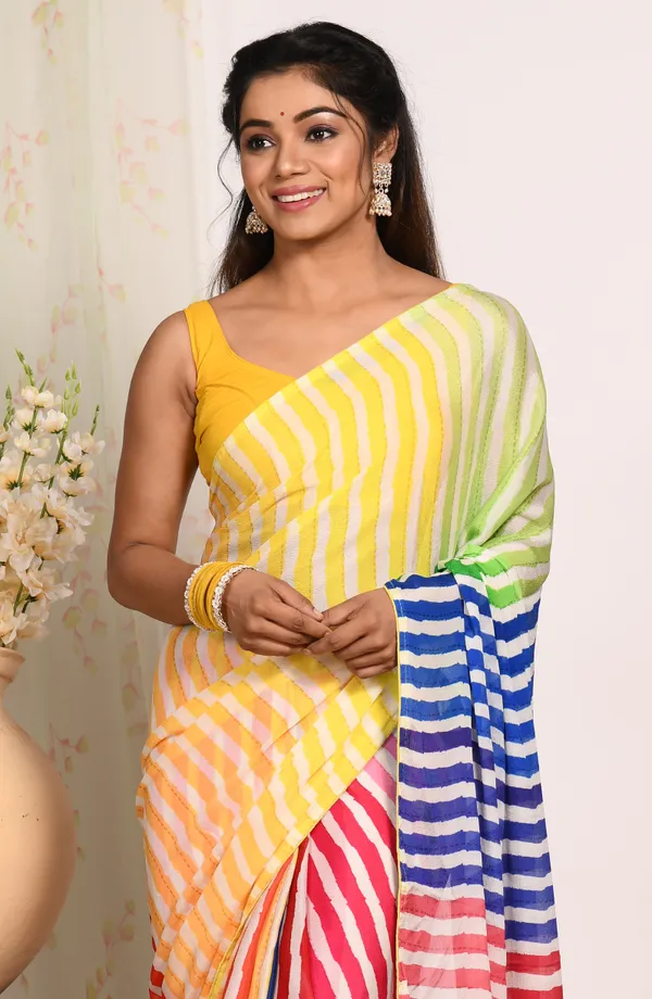 Striped_Pure_Chiffon_Saree