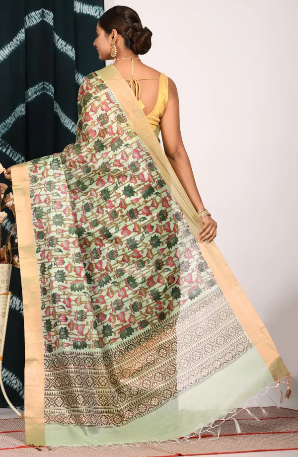 Floral_Printed_Tissue_Block_Saree