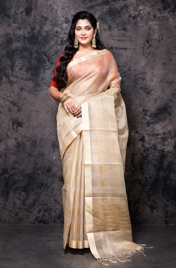 Checked_Zari_Tissue_Saree