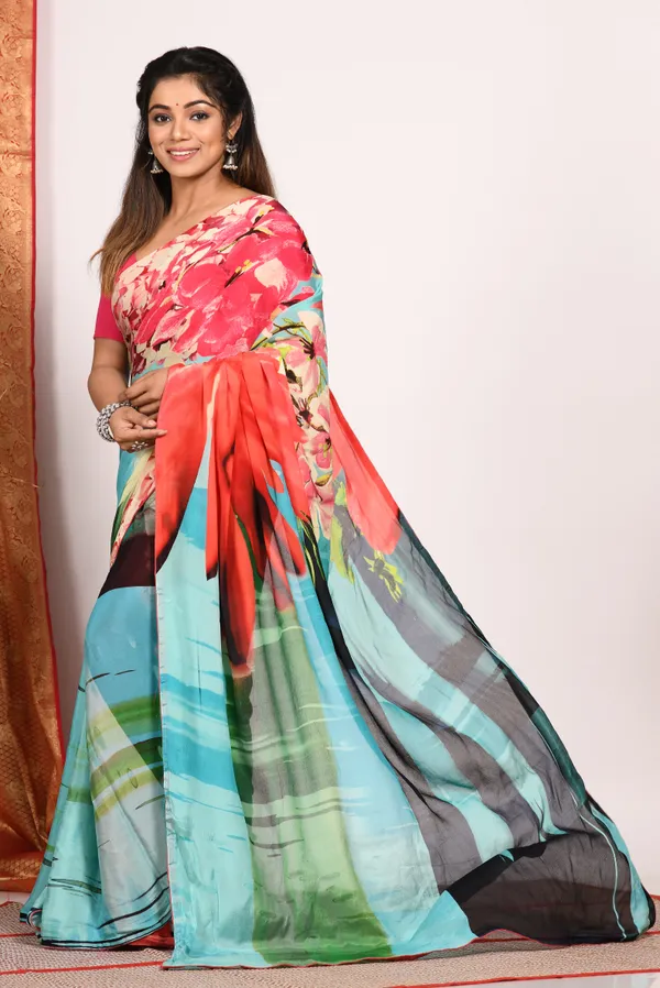 Red_&_Blue_Ethnic_Motifs_Pure_Chiffon_Saree