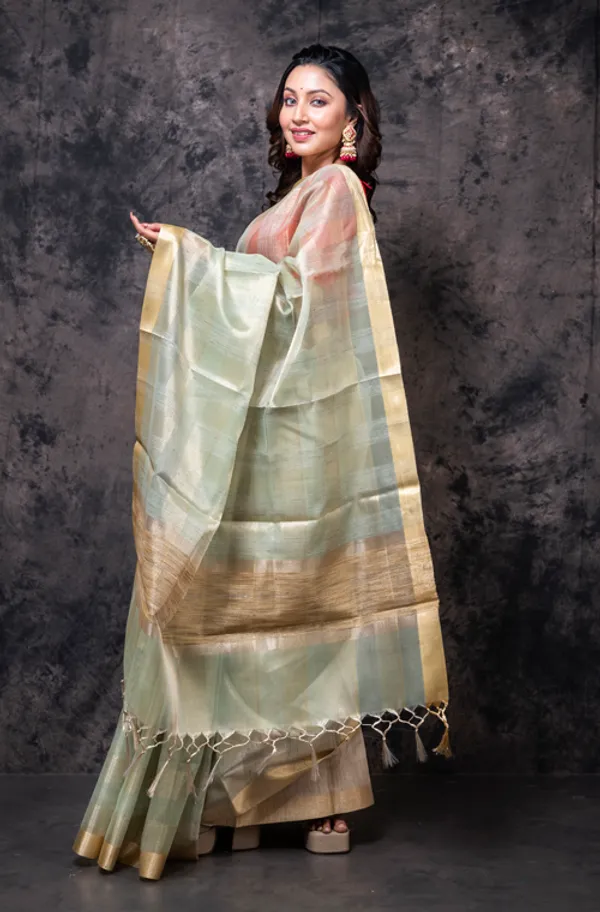 Checked_Woven_Design_Zari_Tissue_Saree