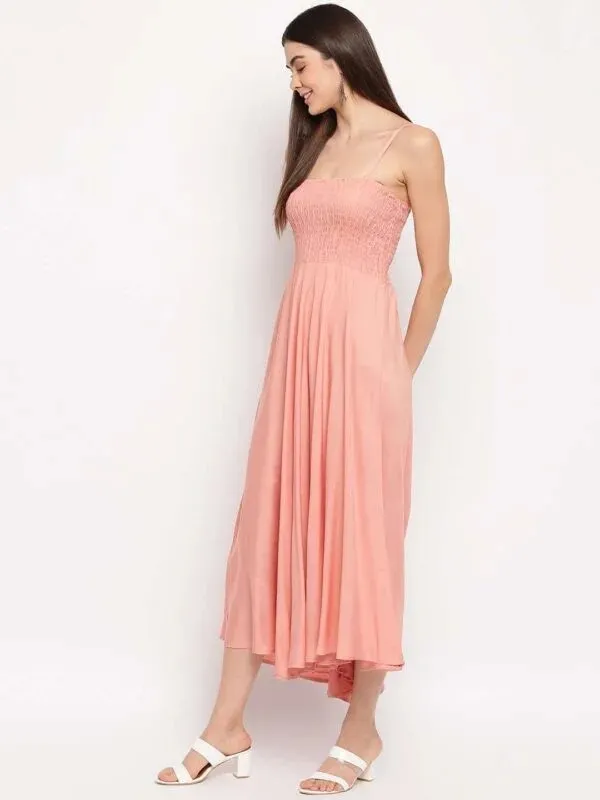 Pink_Smocked_Fit_And_Flare_Midi_Dress_for_Women