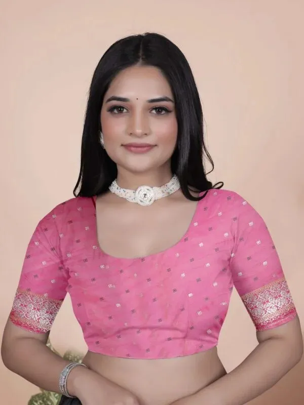Pink_Printed_Saree_With_Blouse_For_Women