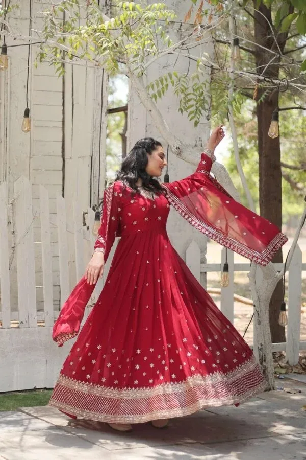 Red_Printed_Anarkali_Suit_Set_For_Women
