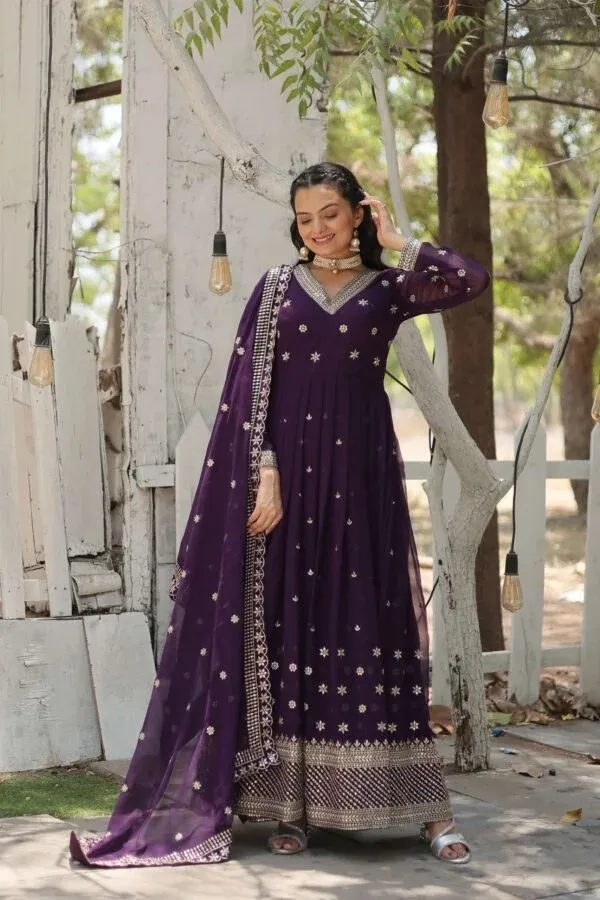 Purple_Embroidered_Anarkali_Suit_Set_For_Women