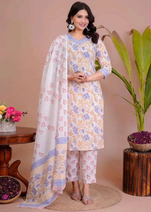 White_Printed_Straight_Kurta_Set_With_Dupatta_For_Women