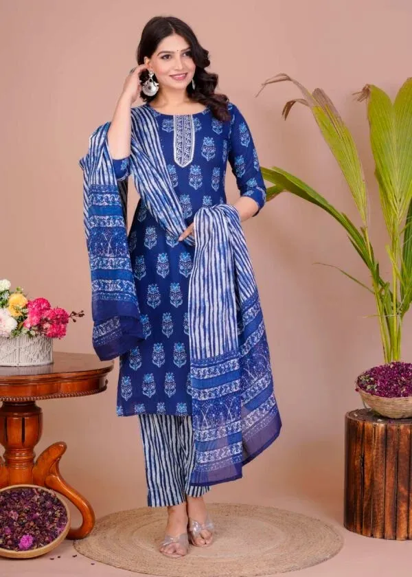 Blue_Printed_Kurta_Set_for_Women