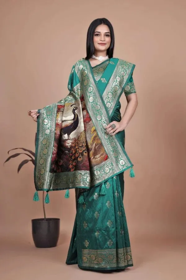Teal_Woven_Traditional_Saree_For_Women