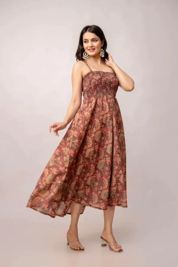 Brown_Floral_Print_Midi_Dress_for_Women