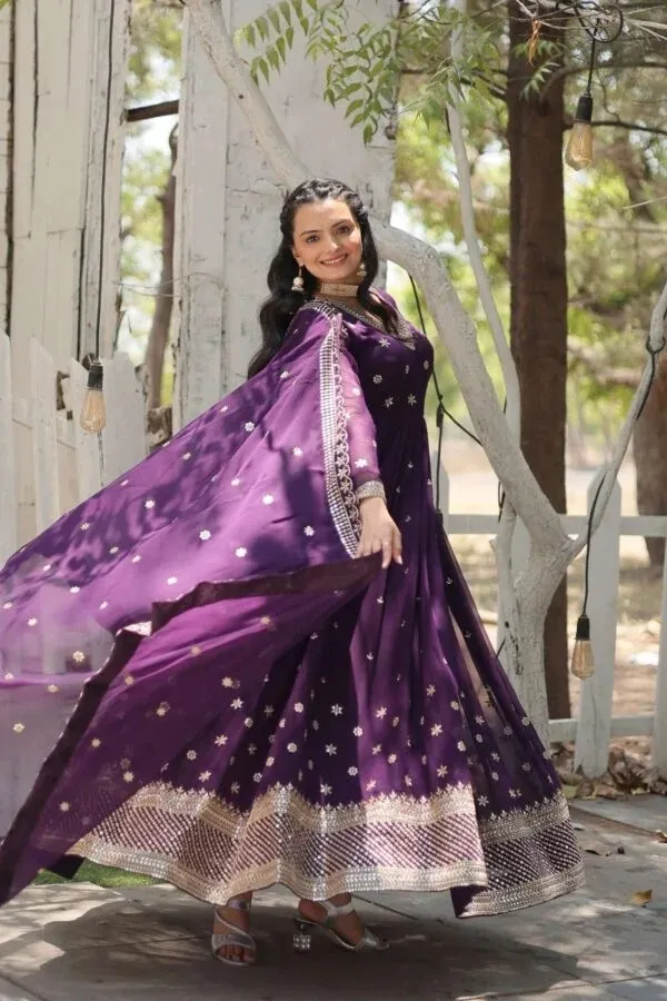 Purple_Embroidered_Anarkali_Suit_Set_For_Women