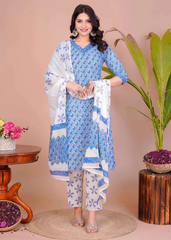 Blue_Printed_Straight_Kurta_Set_For_Women