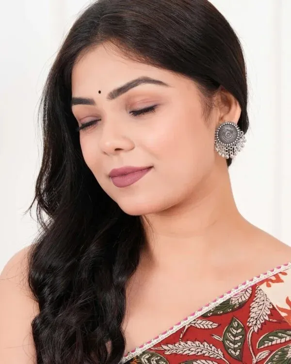 Silver_Oxidized_Circular_Dangle_Earrings_for_Women