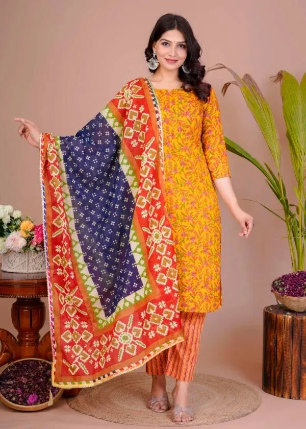 Yellow_Printed_Straight_Kurta_Set_With_Dupatta_For_Women