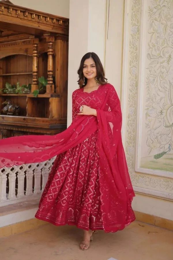 Red_Embellished_Anarkali_Suit_Set_For_Women