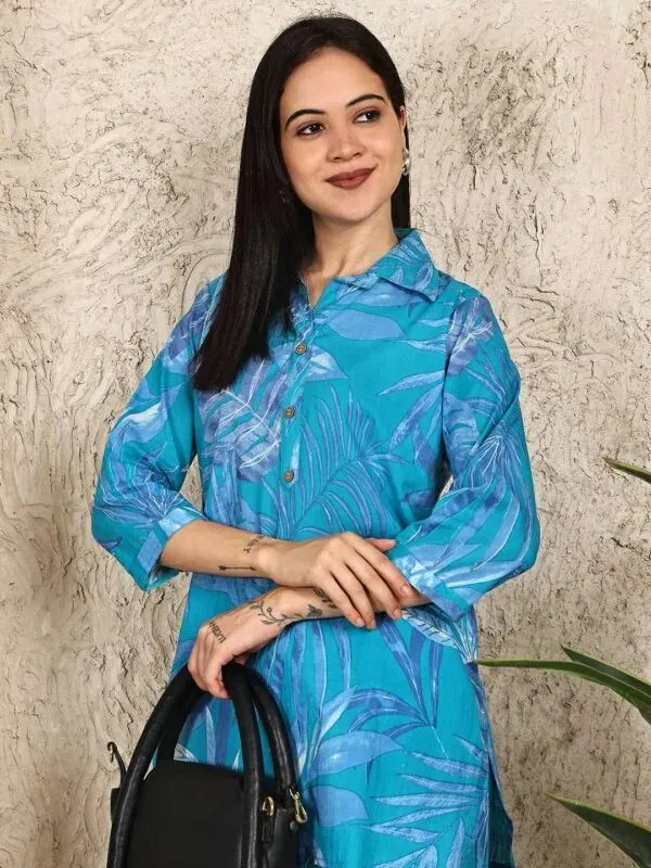 Blue_Printed_Straight_Kurta_Pant_Set_For_Women
