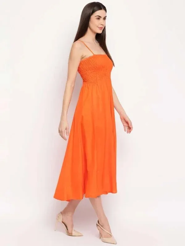 Orange_Smocked_Midi_Dress_for_Women