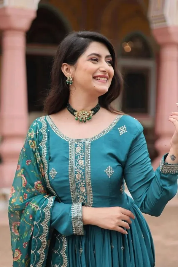 Teal_Embroidered_Anarkali_Suit_For_Women