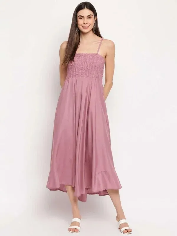 Pink_Smocked_Flared_Midi_Dress_for_Women