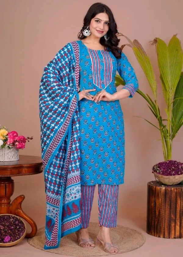 Blue_Printed_Straight_Kurta_Set_For_Women