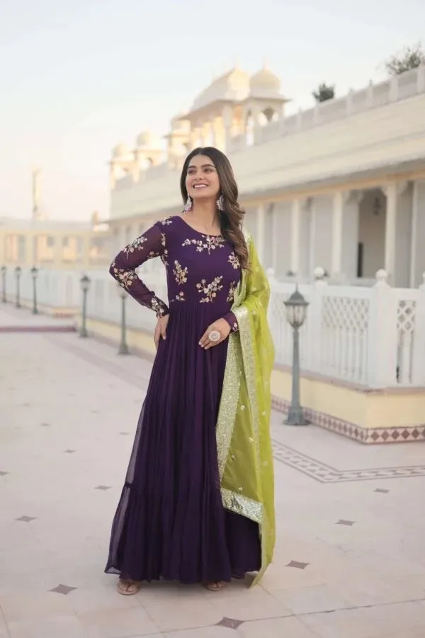 Purple_Embroidered_Anarkali_Suit_Set_For_Women
