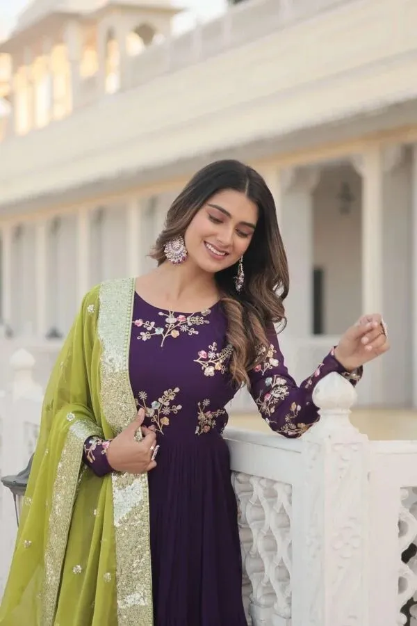Purple_Embroidered_Anarkali_Suit_Set_For_Women