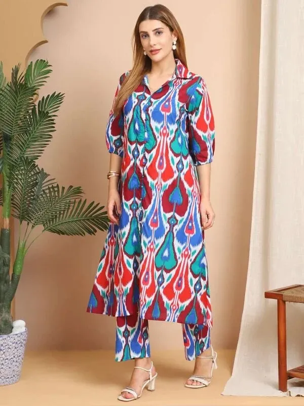 Multicolor_Printed_Collared_Kurta_Set_for_Women