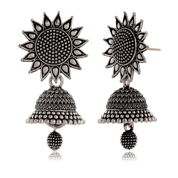 Earrings_For_Women_Traditional_Silver_Az838_Oxidised_Jhumka_Set_German_Silver_Chand_Baliyan_Jhumkas_Earrings_Birthday_Anniversary_Gift