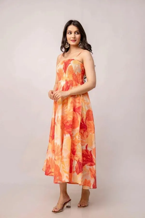 Peach_Floral_Flared_Dress_for_Women