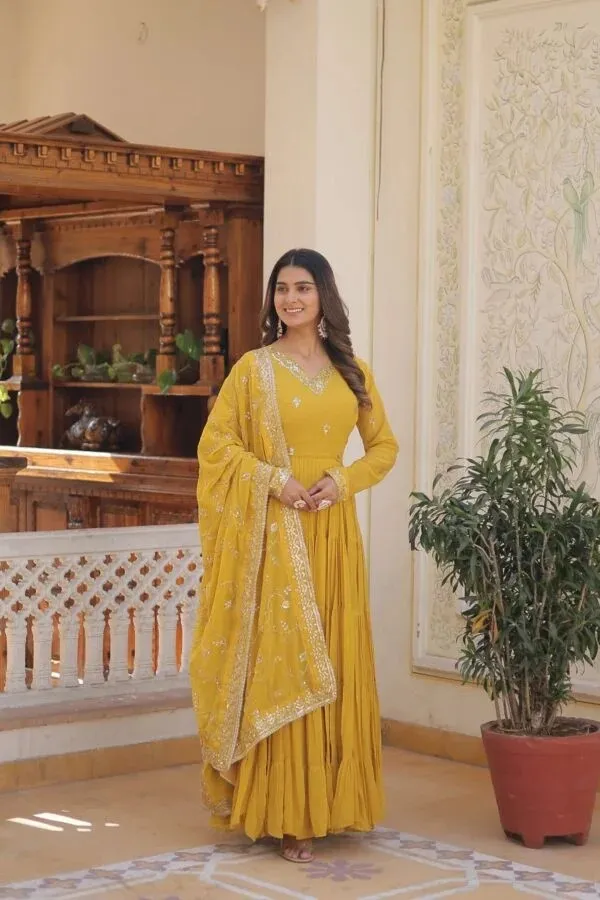 Yellow_Embroidered_Anarkali_Suit_Set_For_Women