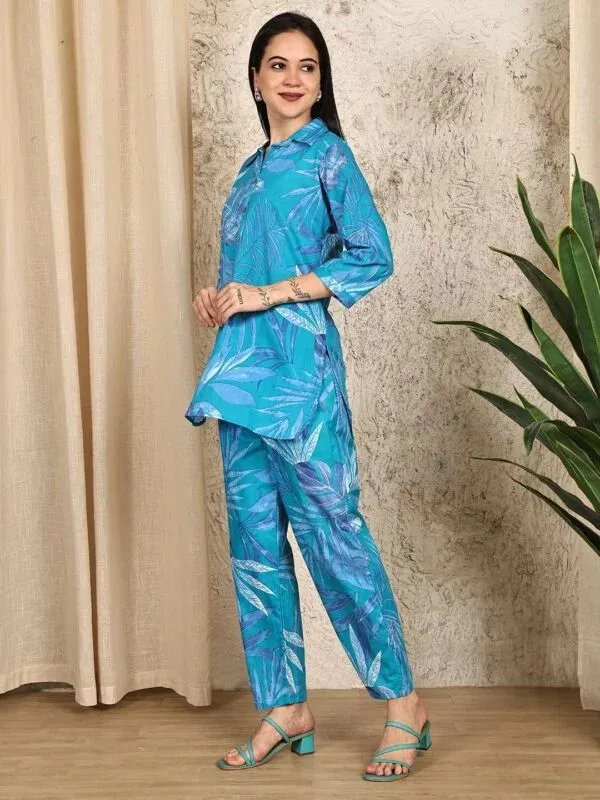 Blue_Printed_Straight_Kurta_Pant_Set_For_Women