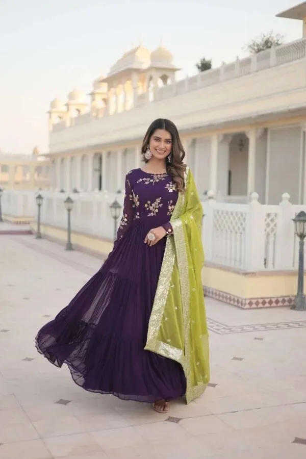 Purple_Embroidered_Anarkali_Suit_Set_For_Women