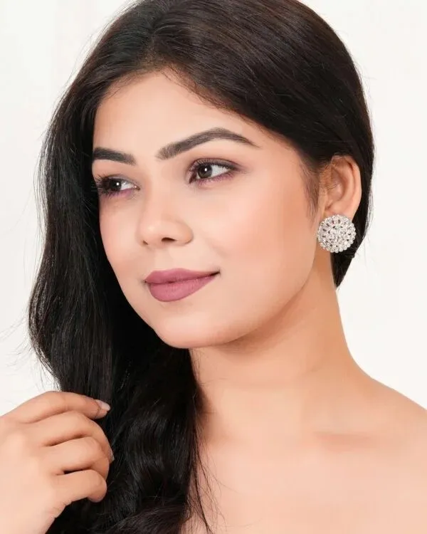 Silver_Tone_Round_Stud_Earrings_for_Women