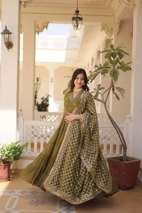 Olive_Green_Embroidered_Anarkali_Suit_Set_For_Women