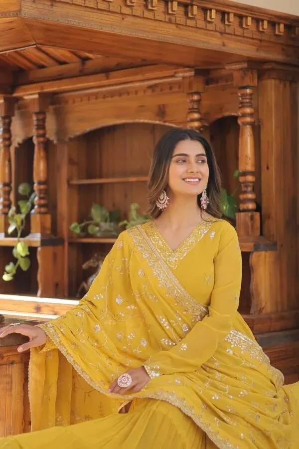 Yellow_Embroidered_Anarkali_Suit_Set_For_Women
