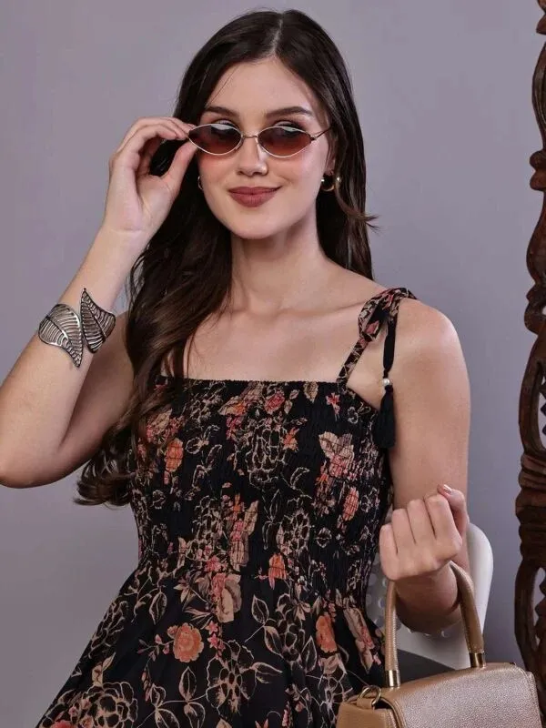 Black_Floral_Print_A-Line_Dress_for_Women