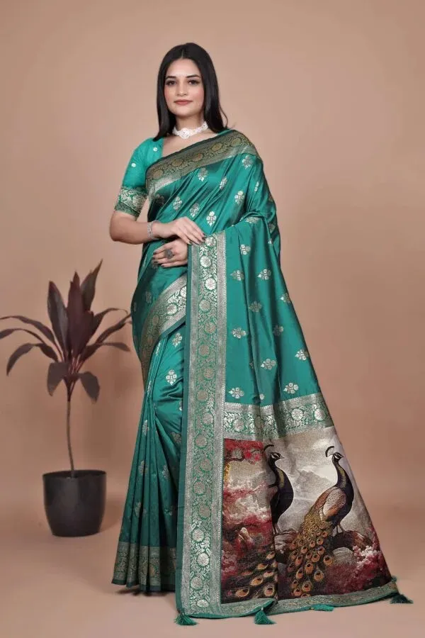 Teal_Woven_Traditional_Saree_For_Women