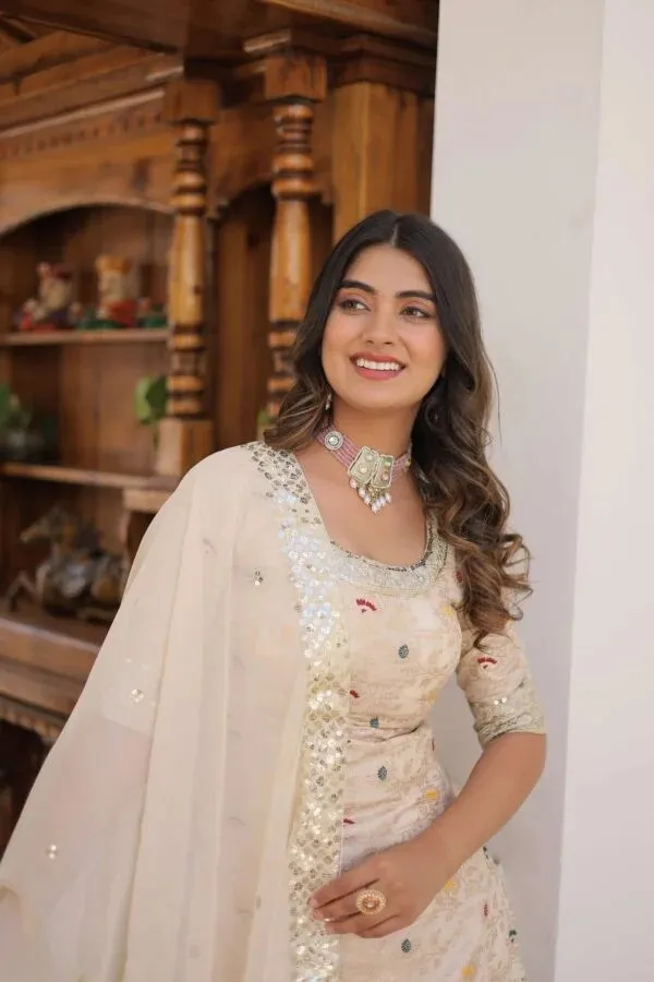 Cream_Embroidered_Sharara_Suit_Set_for_Women