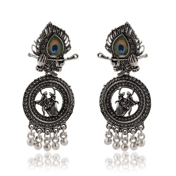 Silver_Oxidised_Peacock_Krishna_Dangle_Earrings_for_Women