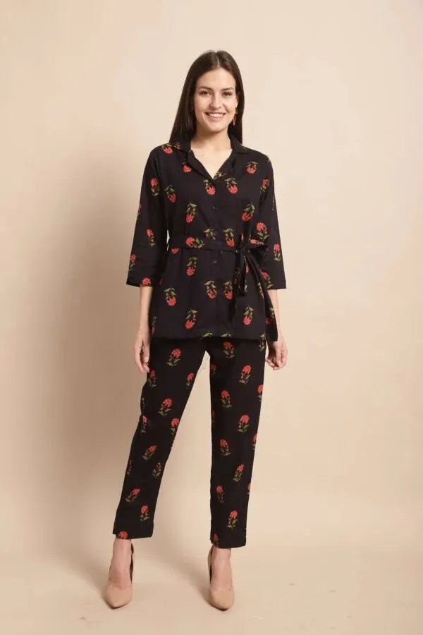 Black_Floral_Print_Tie-Waist_Co-Ord_Set_for_Women