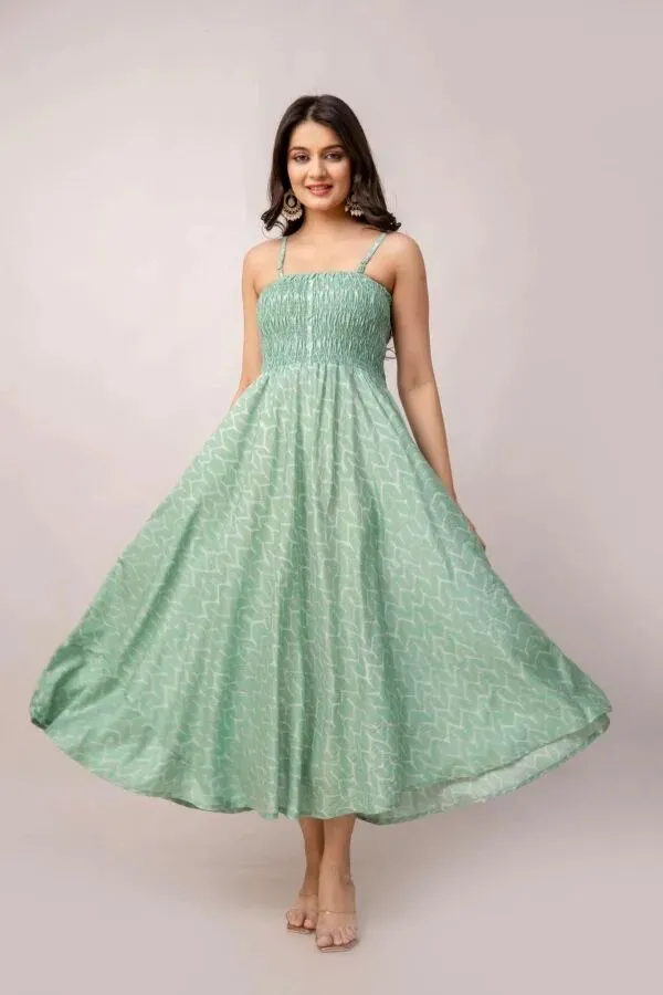 Green_Printed_Smocked_Strappy_Midi_Dress_for_Women