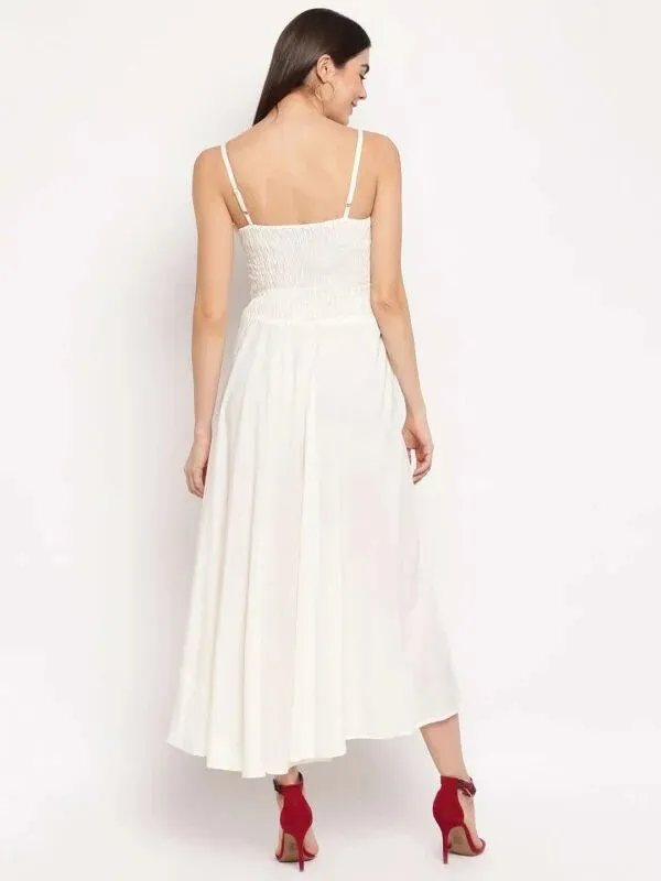 White_Fit_And_Flare_Midi_Dress_For_Women