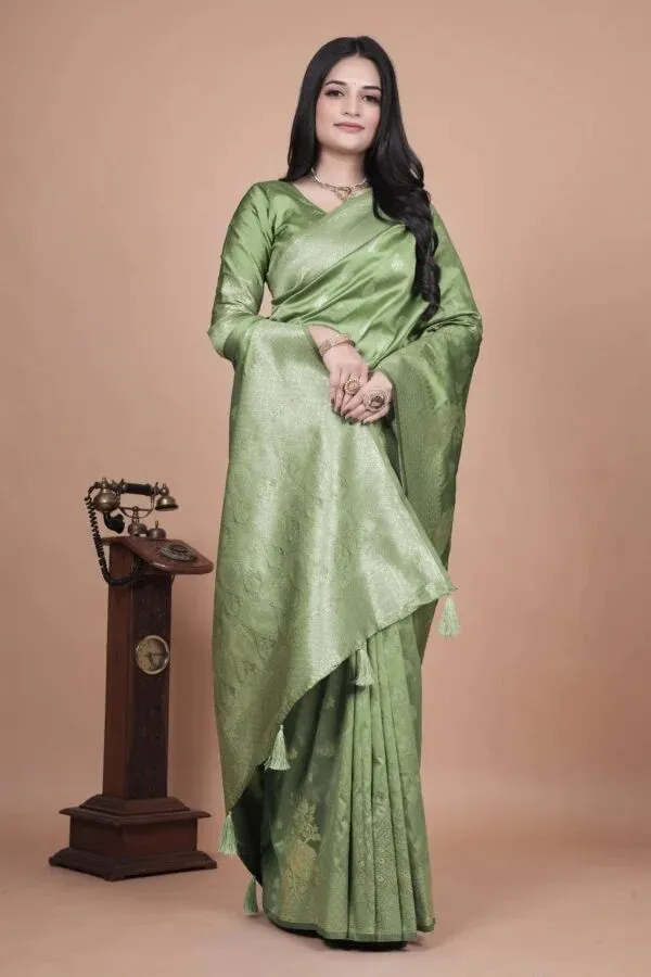 Green_Woven_Saree_With_Matching_Blouse_for_Women